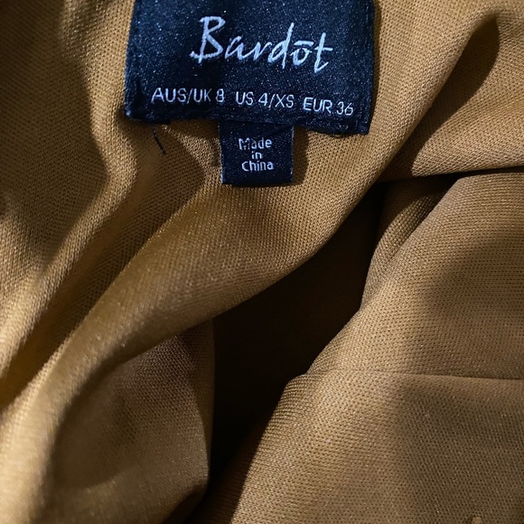 Bardot Holographic Elegant Gold Shimmery Sleeveless Sheath Midi Party Dress 4 - Picture 4 of 14